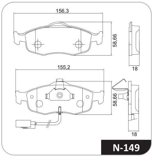 Pastilla de freno delantera Cobreq N-149