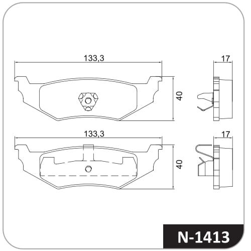 Pastilla de freno trasera Cobreq N-1413