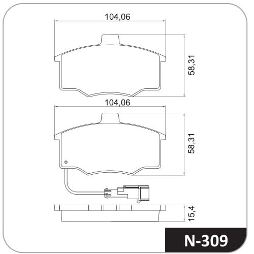 Pastilla de freno delantera Cobreq N-309