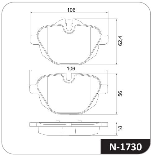 Pastilla de freno trasera Cobreq N-1730
