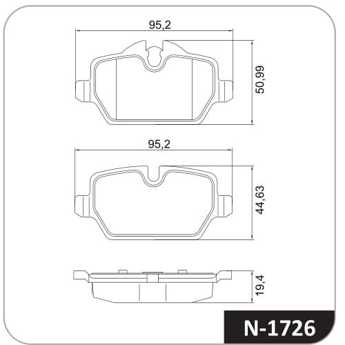 Pastilla de freno trasera Cobreq N-1726