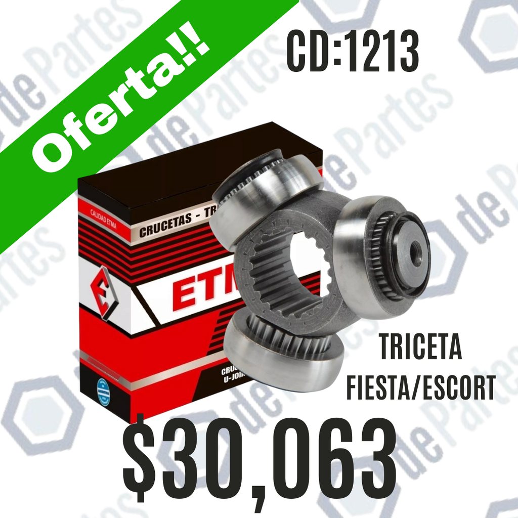 TRICETA  TR1213 FORD FIESTA 94/96 FOCUS ECOSPORT COURIER FIESTA KA TOYOTA ETIOS RENAULT CLIO HONDA ACCORD CITROEN C2 C3 MINI COOPER  D30.43 EST.21 DI EST.21.2