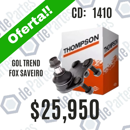 ROTULA THOMPSON THO1410 DER. VW GOL TREND FOX VOYAGE 08... SAVEIRO 09... UP SURAN AUDI A1 10/... Q3 11/...PIVOTE 14.9 TORNILLO 10MM