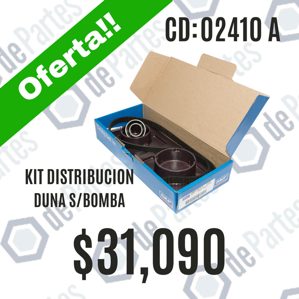 KIT DISTRIBUCION SKF VKMA02410A DUNA 1.6 8v PAL** TENSOR VKM12200H CORREA 138SHPN150 F/DUNA/FIORINO/PALIO/SIENA/SPAZIO/UNO 1.4/1.6 NAFTA M/TIPO