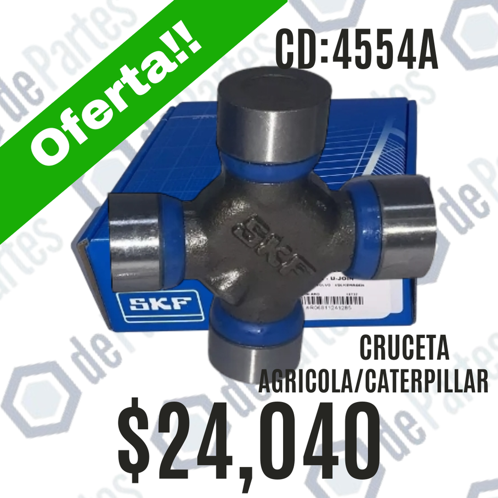 CRUCETA 4554 A UNIVERSAL K521 AGRICOLA CATERPILLAR DODGE D400 FORD F350 66/70 ICASE MASSEY FERGUSON CHEVROLET D10 VW KOMBI CHEVROLET C10 CHRYSLER CHEROKEE GRAND CHEROKEE FORD F100 FALCON IVECO DAILY VW AMARO 27.00 MM