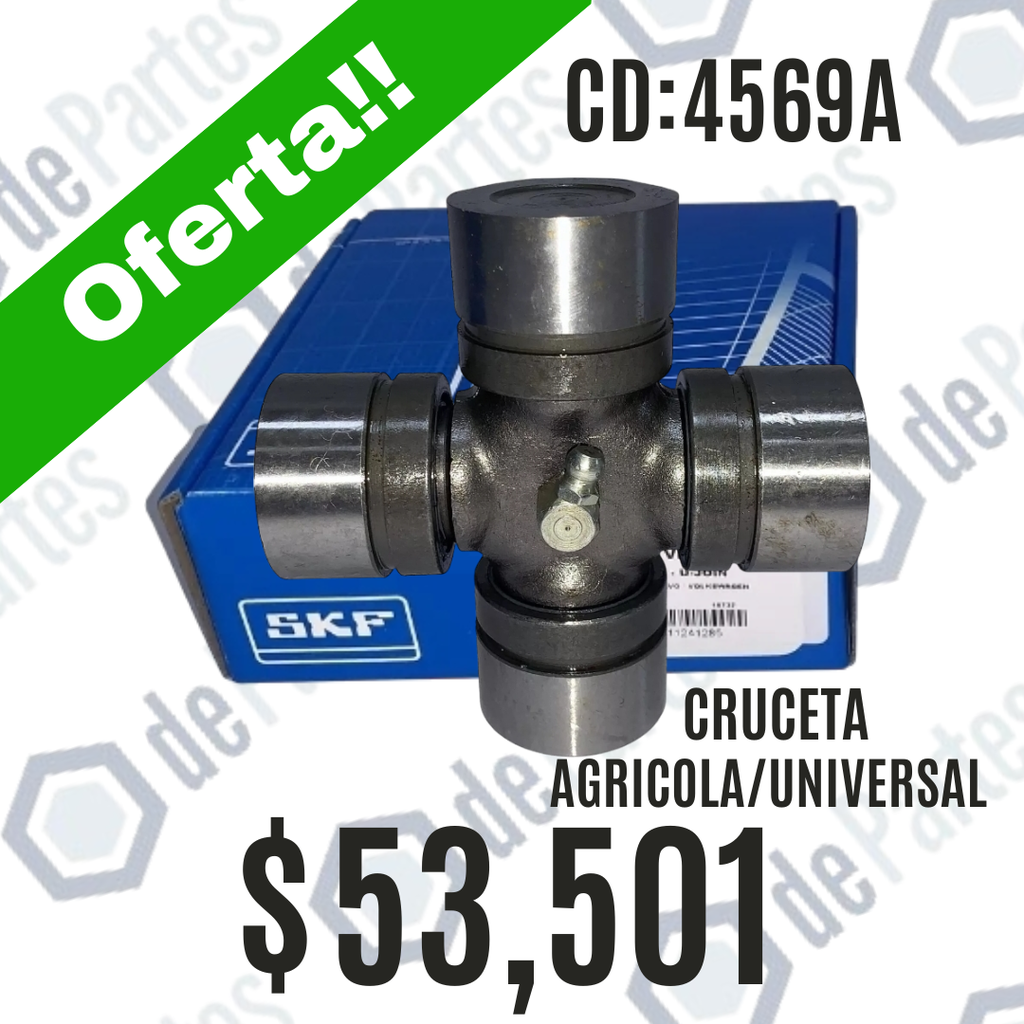 CRUCETA 4569 A UNIVERSAL AGRICOLA MERCEDES BENZ 1112 1114 608 911 1215 1517 2217 DADO: 38.05 MM