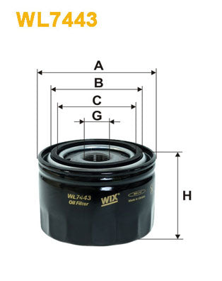 Filtro de aceite Wix WL7443 Peugeot Boxer Citroen Jumper