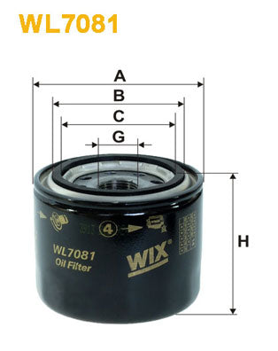 Filtro de aceite Wix WL7081 Renault 9 12 11 19
