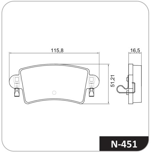 Pastilla de freno trasera Cobreq N-451