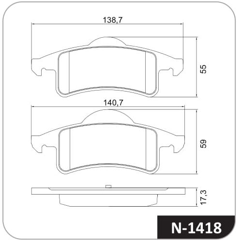 Pastilla de freno trasera Cobreq N-1418