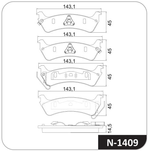 Pastilla de freno trasera Cobreq N-1409