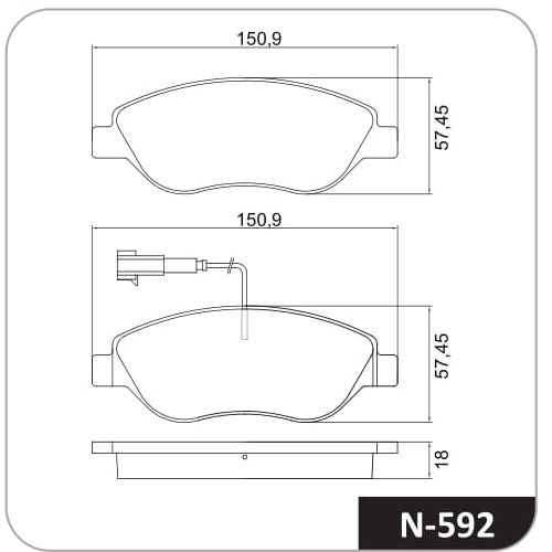 Pastilla de freno delantera Cobreq N-592