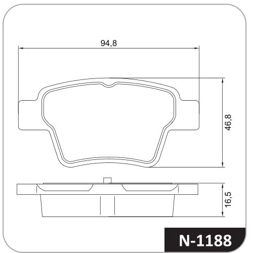 Pastilla de freno trasera Cobreq N-1188