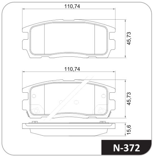 Pastilla de freno trasera Cobreq N-372