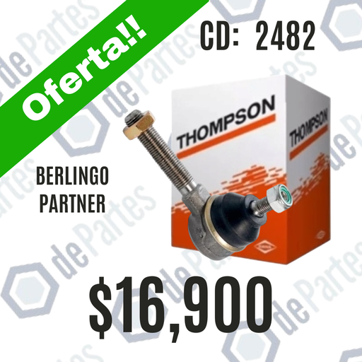 EXTREMO DIRECCION THOMPSON THO2482 PEUGEOT 205 83/98 306 94/... 504 505 81/... PARTNER 96/... CITROEN C4 BERLINGO XSARA ZX 97/... C15 96/... LARGO 95MM ROSCA MACHO 14X1.5