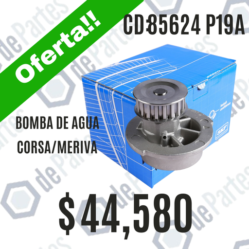 BOMBA DE AGUA SKF VKPC 85624 P19 CHEVROLET CORSA II 02/... COBALT 13/... MERIVA 02/.. MONTANA 11/... SPIN 13/... FIAT IDEA PALIO 02/... PUNTO SIENA 02/... STILO STRADA 1.8 8V 04/... 19 DIENTES