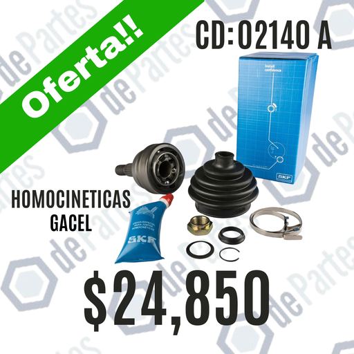 JUNTA HOMOCINETICA SKF VKJA 2140 A VW GACEL 1.8 CARAT GOL SENDA SAVEIRO PASSAT FORD GALAXY LADO RUEDA 22-30 COPA 80MM SEGURO INTERNO