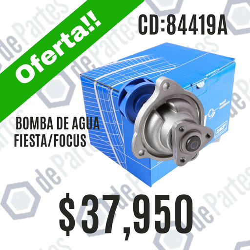 BOMBA DE AGUA SKF VKPC 84419 A FORD FIESTA 1.6 8V 99/02 KA 1.0 1.6 8V 99/14 FOCUS 1.6 8V 04/10 ESCORT 1.6 8V ECOSPORT 03/13 MOTOR ROCAM REFORZADA