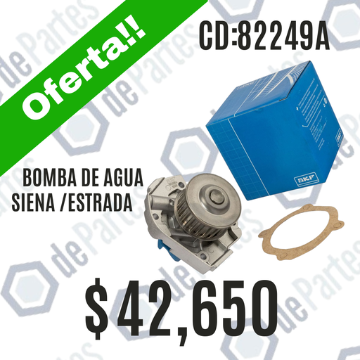 BOMBA DE AGUA SKF VKPC 82249 A FIAT SIENA 1.4 8V FIRE STRADA 1.3 8V FIRE TURBINA DE 62.7 23 DIENTES