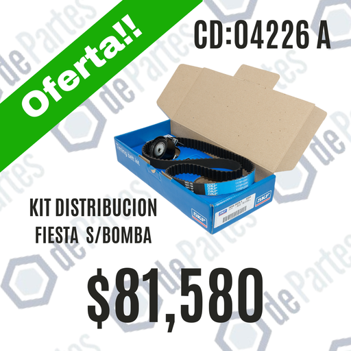 KIT DISTRIBUCION SKF VKMA04226A FIES/ECO/FOC 10  OBSERVACIÓN KIT DISTRIBUCION SKF VKMA04226A FIES/ECO/FOC 10/KINET** MOTOR SIGMA 1.6 16 V.NUMERO ANTERIOR 04224 TENSOR VKM14224 CORREA 117SP+220H