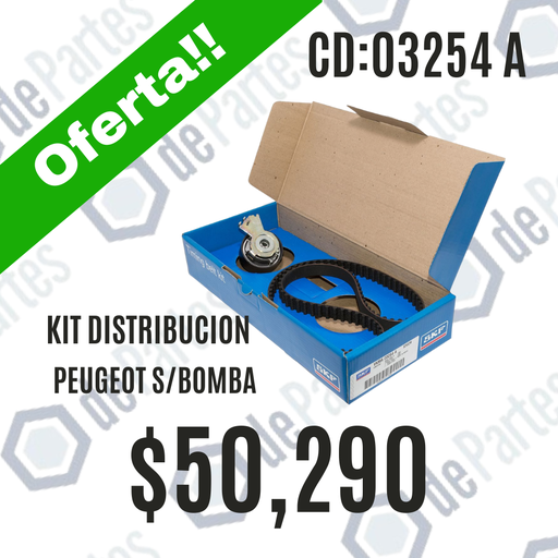 KIT DISTRIBUCION SKF VKMA03254-TU3JP 206-PART  TENSOR VKM13253A-CORREA 104SP170H1 PEUGEOT 106-206-PARTNER 1.4 8V M/TU3A-TU3JP- BERLINGO C3 SAXO