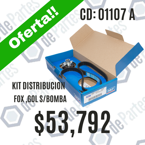 KIT DISTRIBUCION SKF VKMA01107A FOX/SURAN 1.6** TENSOR VKM11107A CORREA 135STP8M190H VW FOX-SURAN-GOL TREND VOYAGE 1.6 M/BAH -BJA-BLH-BPA-