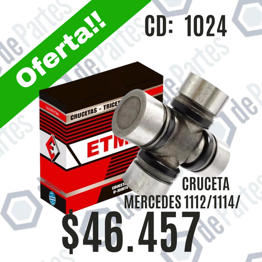 CRUCETA ETM1024 MERCEDES BENZ L312 1112 1114 1517 VALMET U730.(514) SPICER 134 ETMEP1-024 DADO 38.05 MM