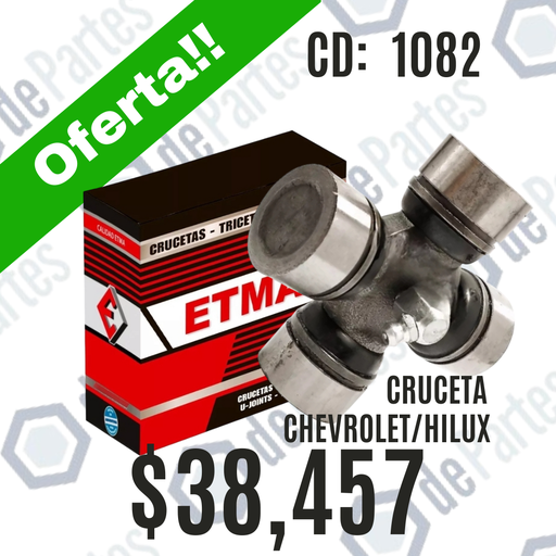 CRUCETA ETM1082 TOYOTA HILUX 4X4 79/05 CHEVROLET ISUZU LUV CARDAN DELANTERO CROWN 2000 2600 70/..MG387 DADO 29.00 MM