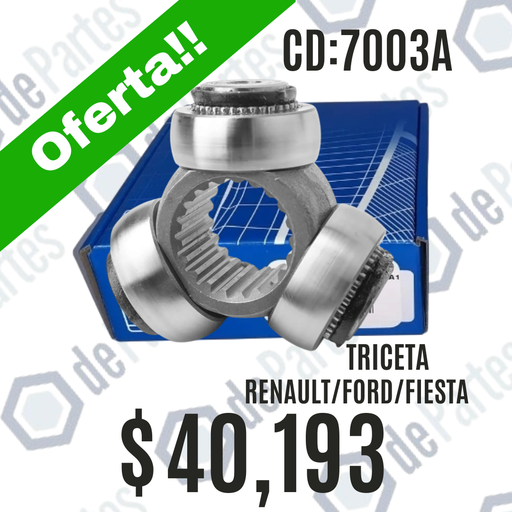 TRICETA 7003 A FORD FIESTA 94/96 FOCUS ECOSPORT KA COURIER TOYOTA ETIOS RENAULT MEGANE 1.6CLIO HONDA ACCORD CITROEN C2 C3 MINI COOPER D30.43 EST.21 DI EST.21.2